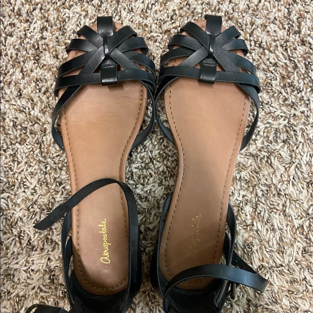 Black, straps sandals